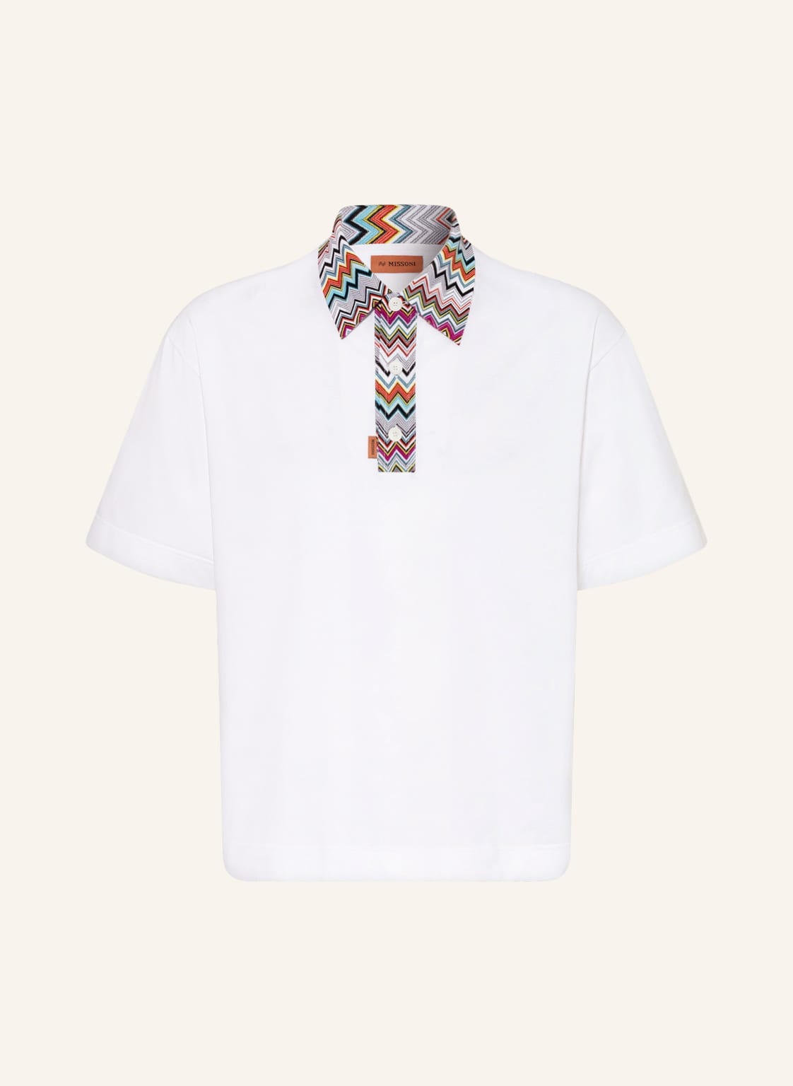 Image of Missoni Jersey-Poloshirt Raschel weiss