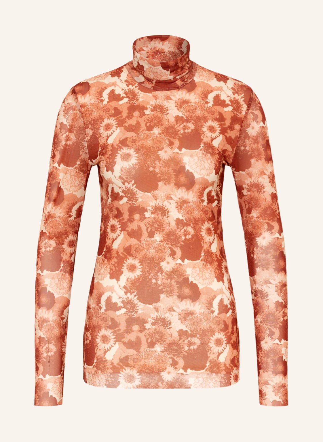 Image of Ganni Longsleeve Aus Mesh rot