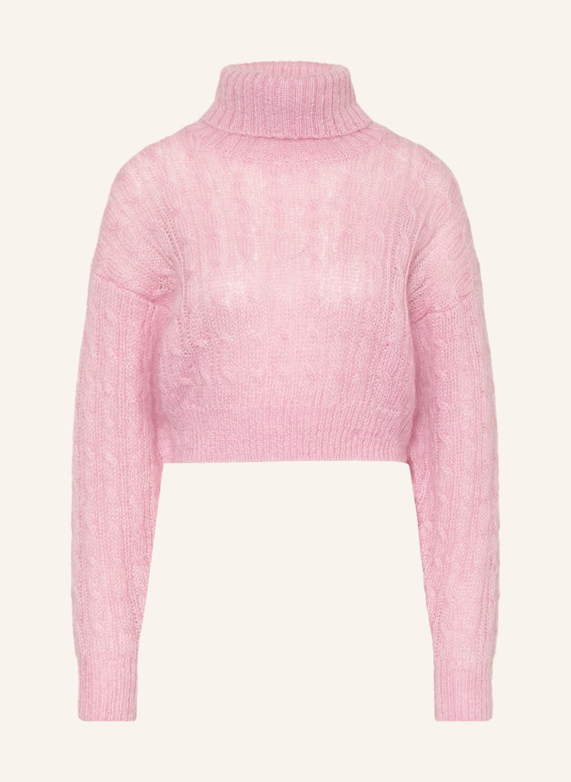 Image of Ganni Cropped-Pullover Mit Mohair pink