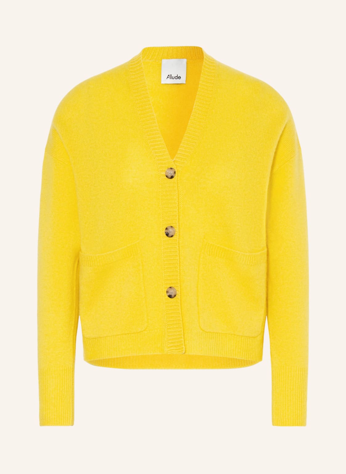 Image of Allude Strickjacke Aus Cashmere gelb