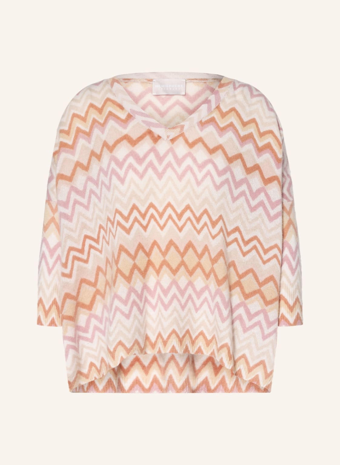 Image of Hemisphere Cashmere-Pullover Mit 3/4-Arm rosa