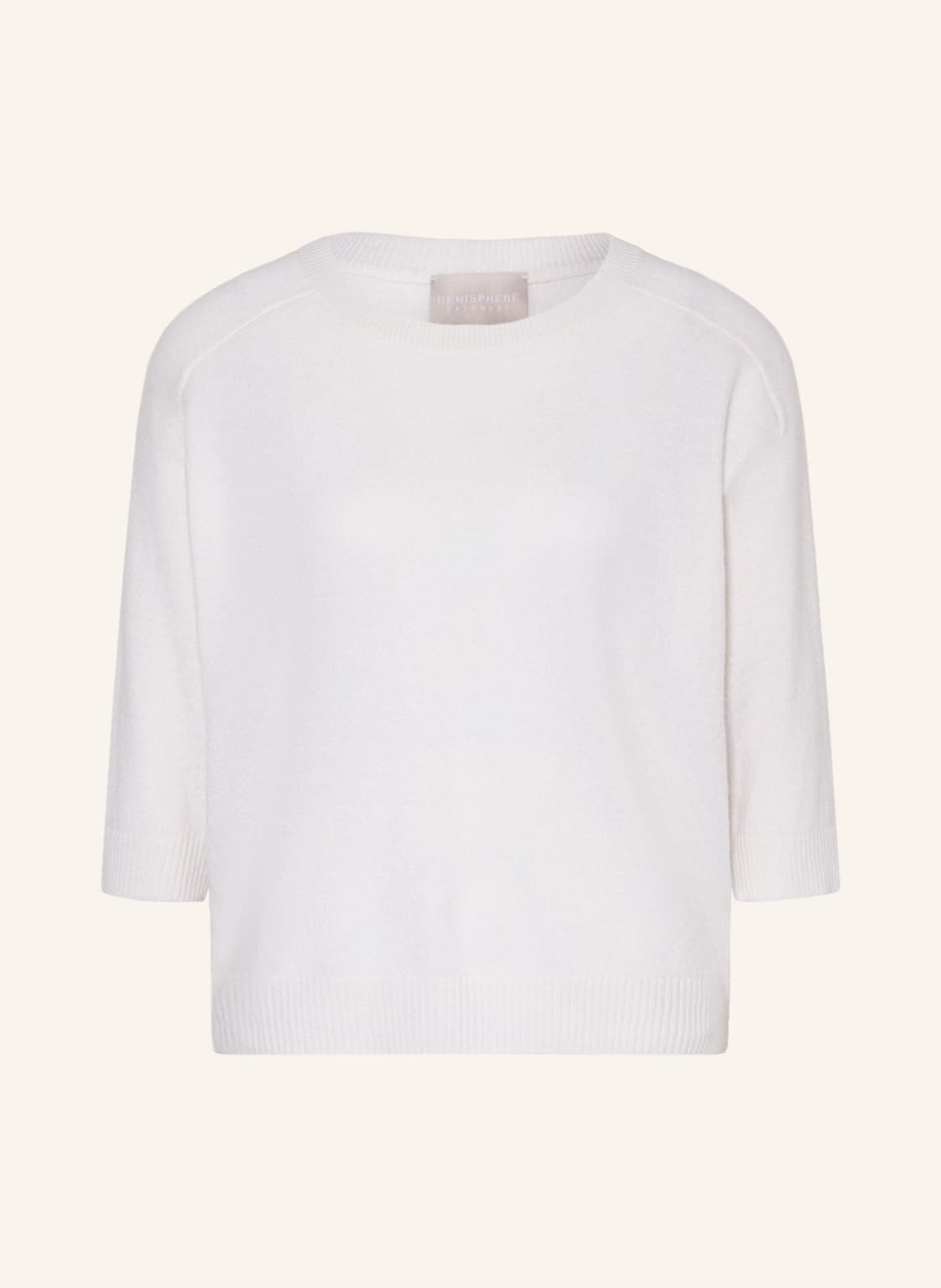 Image of Hemisphere Cashmere-Pullover Mit 3/4-Arm weiss