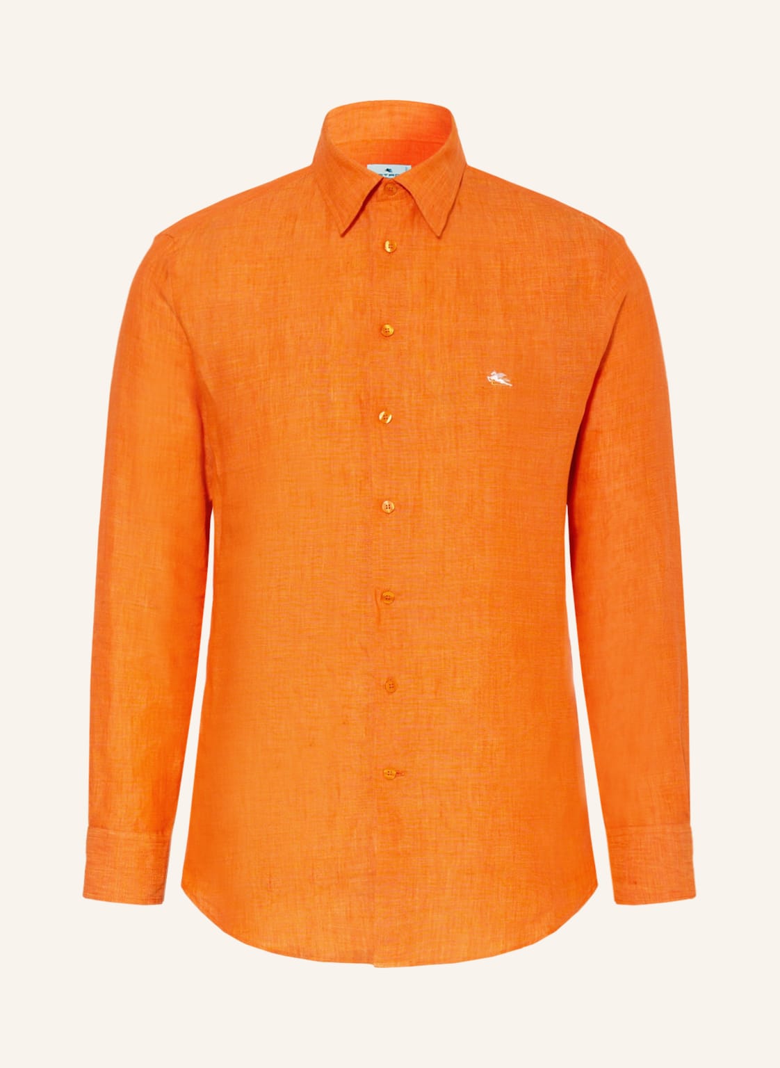 Image of Etro Leinenhemd Slim Fit orange