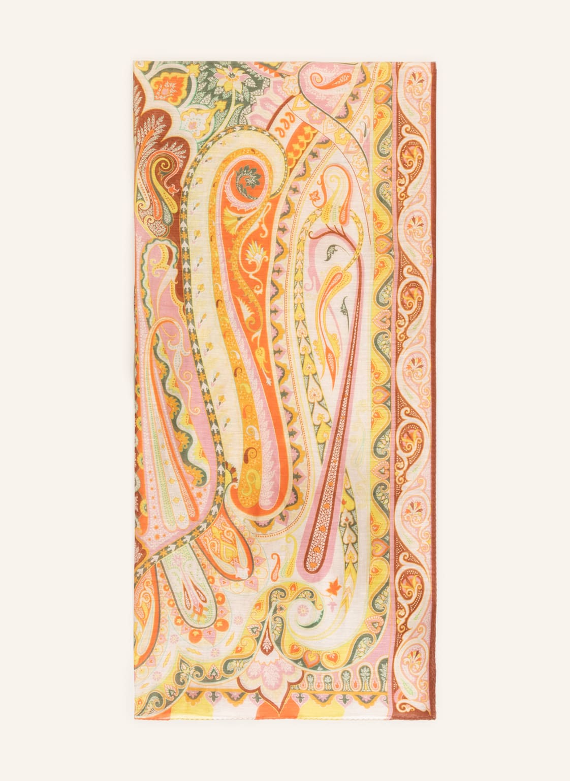 Image of Etro Schal Mit Leinen Und Seide gelb