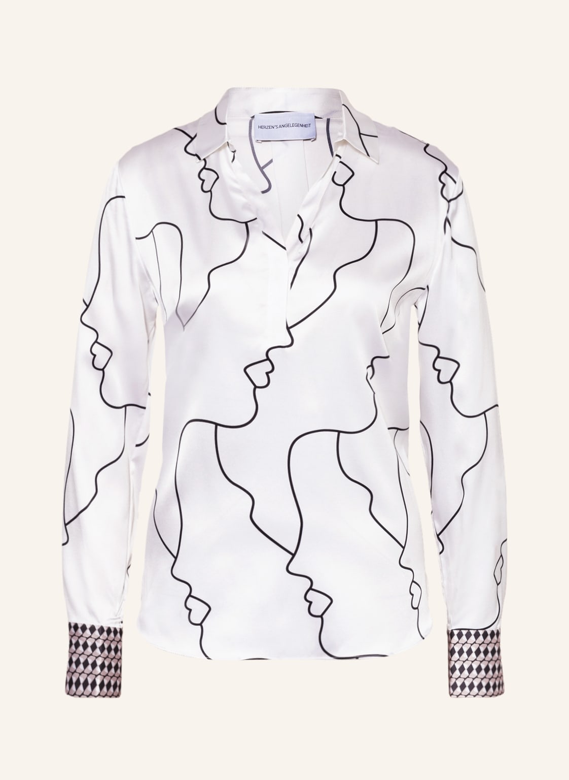 Image of Herzen's Angelegenheit Blusenshirt Aus Seide weiss