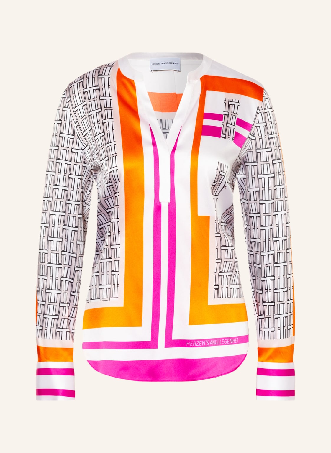 Image of Herzen's Angelegenheit Blusenshirt Aus Seide pink