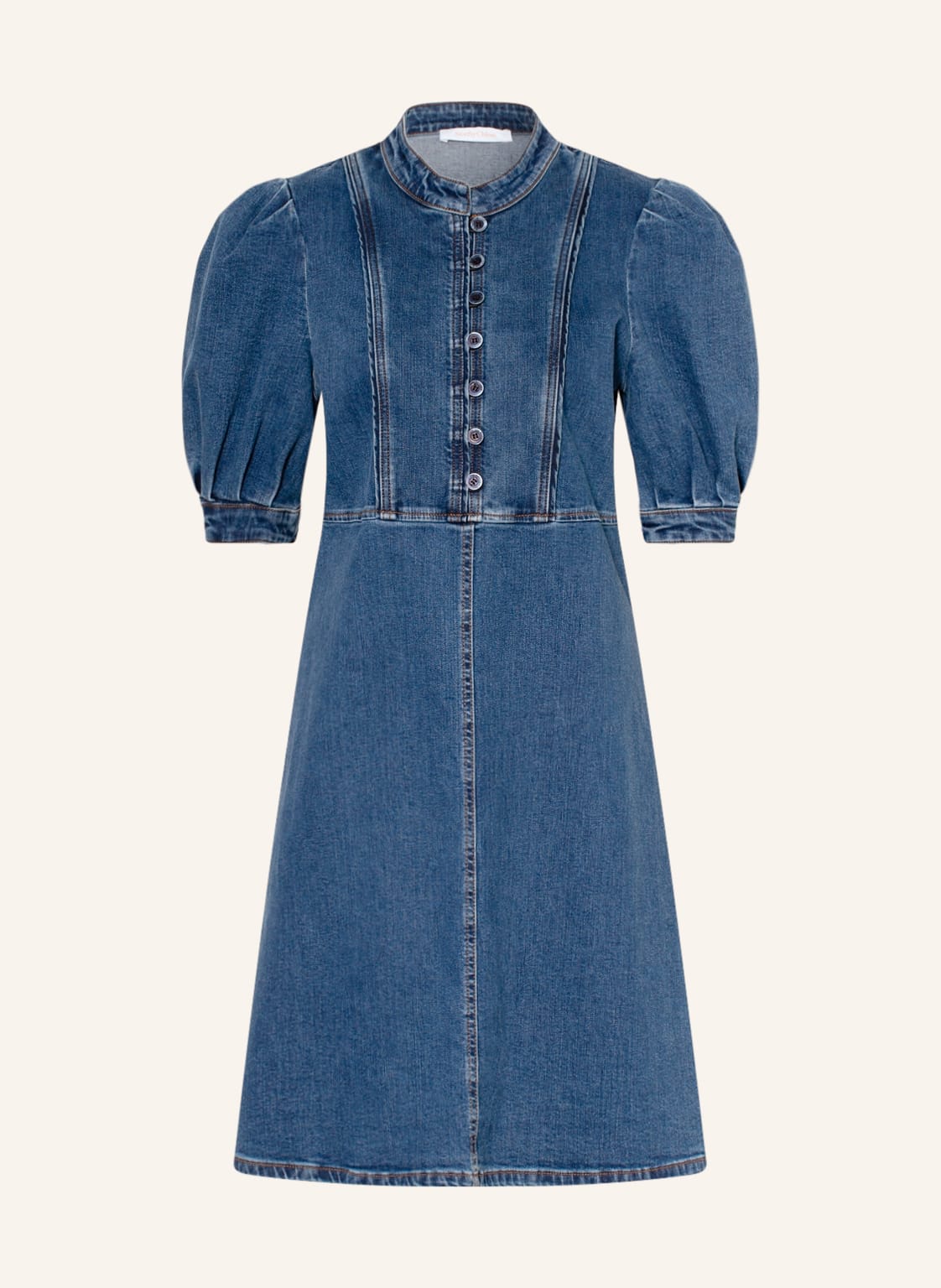 Image of See By Chloé Jeanskleid blau