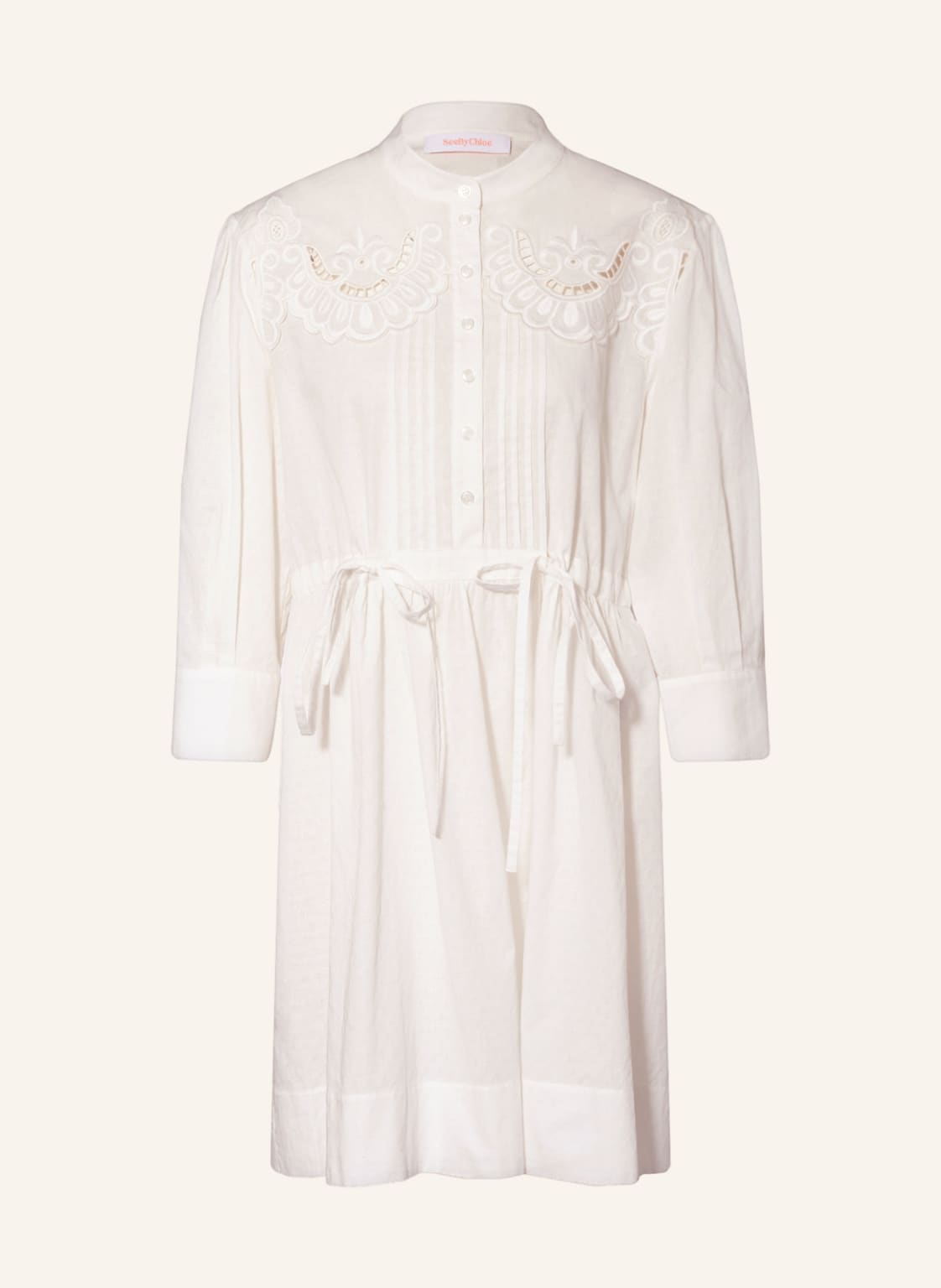 Image of See By Chloé Kleid Mit Lochspitze weiss