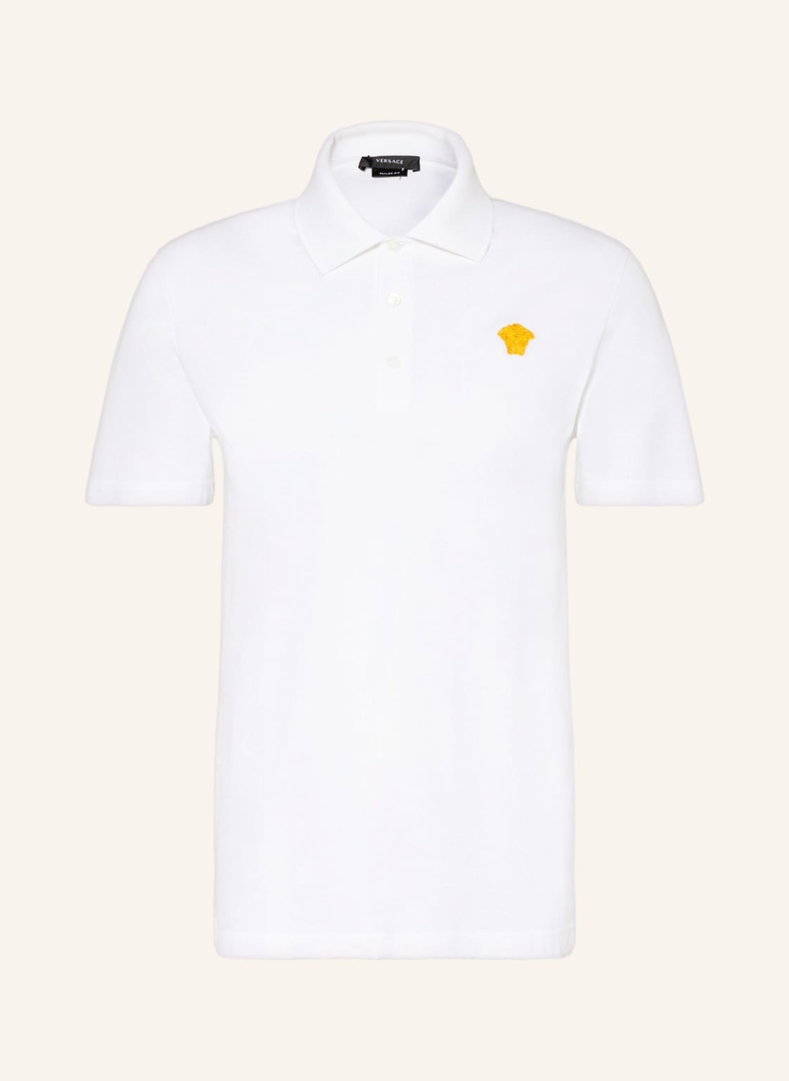 Image of Versace Piqué-Poloshirt Taylor Fit weiss