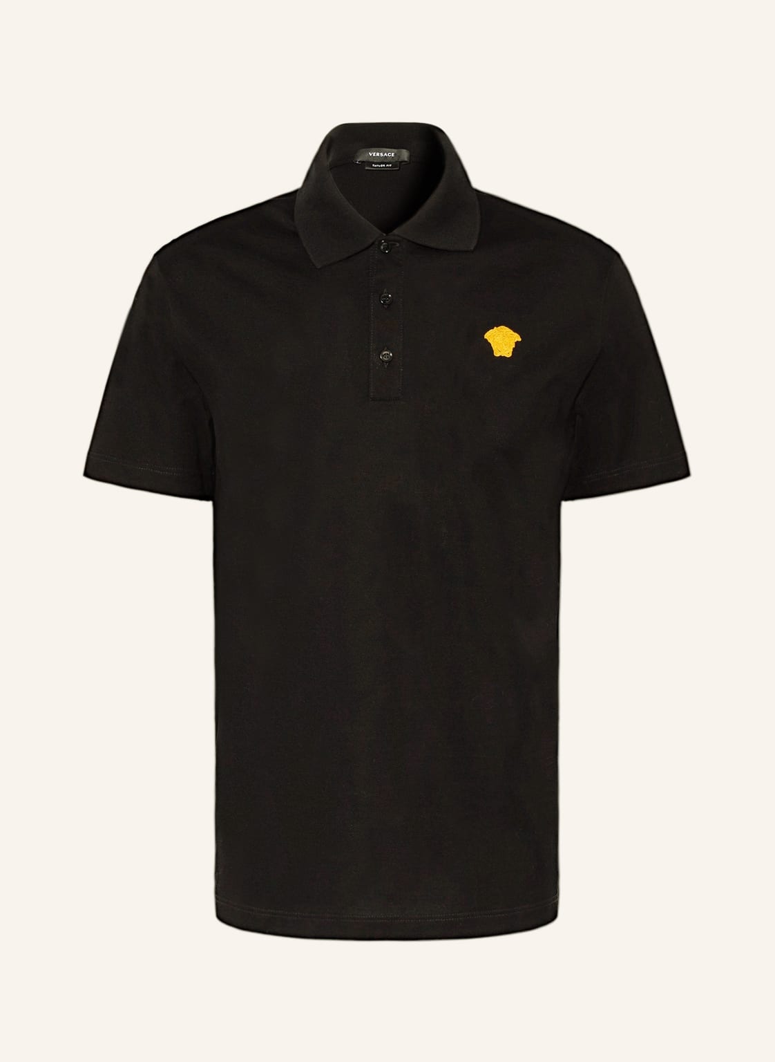 Image of Versace Piqué-Poloshirt Taylor Fit schwarz