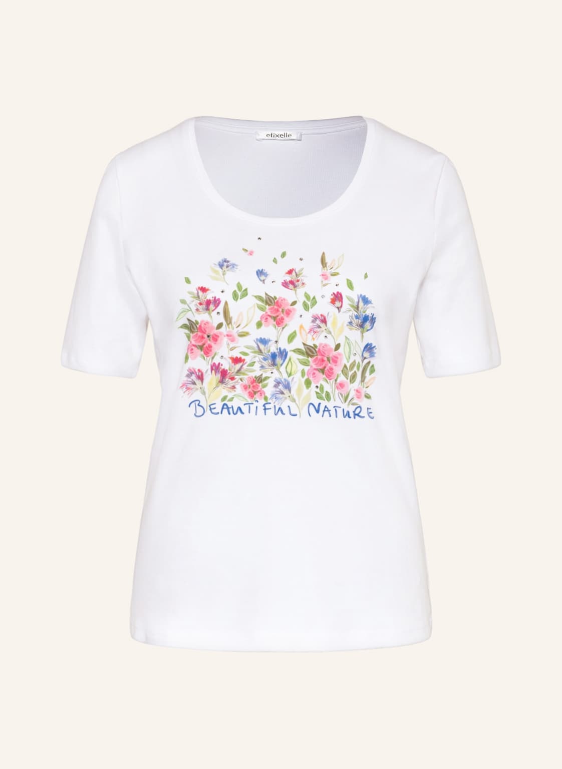 Image of Efixelle T-Shirt Mit Schmucksteinen weiss