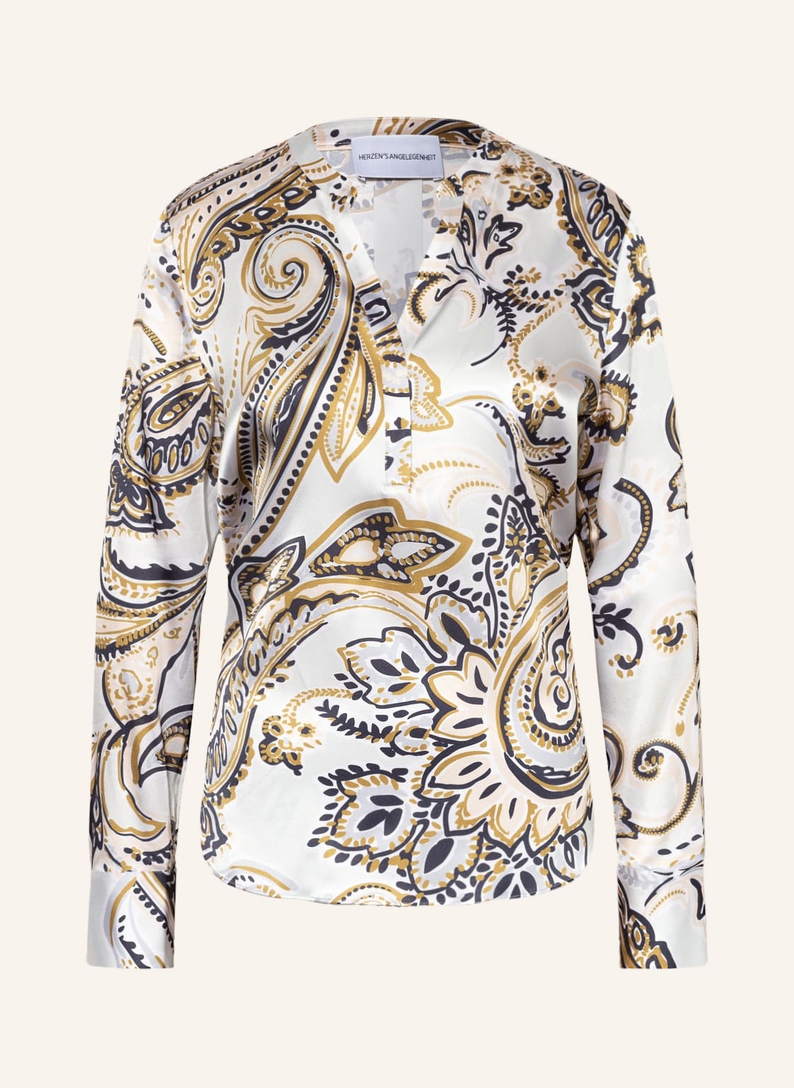 Image of Herzen's Angelegenheit Blusenshirt Aus Seide gruen