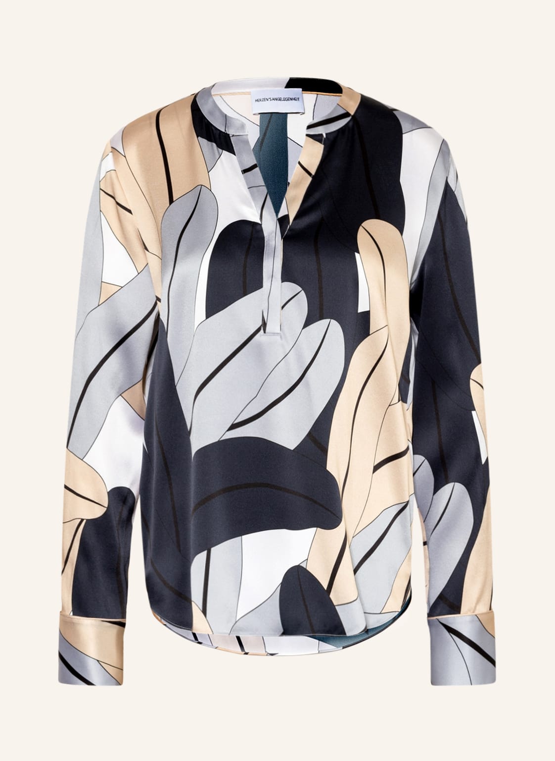 Image of Herzen's Angelegenheit Blusenshirt Aus Seide grau