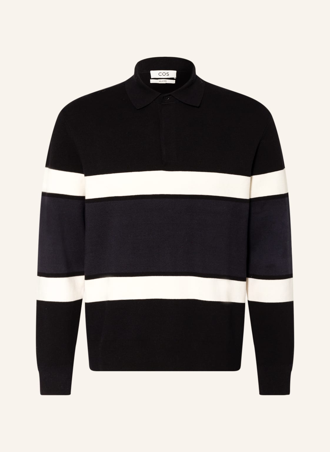 Image of Cos Rugbyshirt Relaxed Fit schwarz
