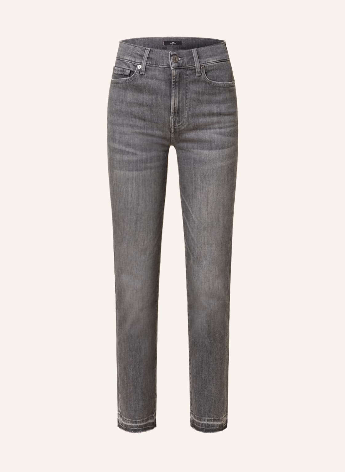 Image of 7 For All Mankind Straight Jeans The Straight Crop grau