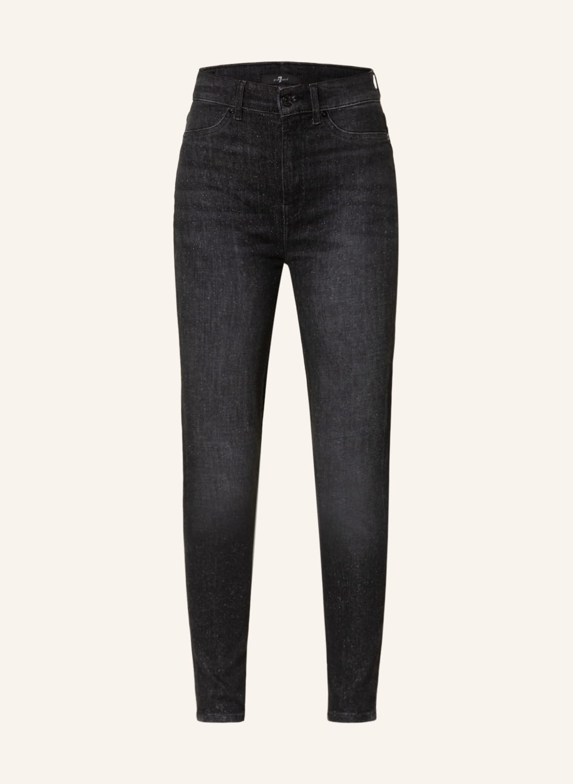 Image of 7 For All Mankind Skinny Jeans Aubrey Mit Glitzergarn schwarz