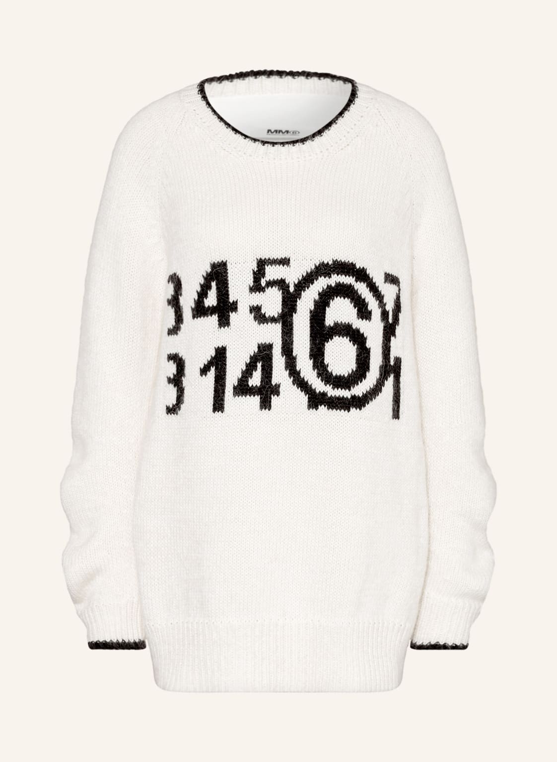 Image of mm6 Maison Margiela Pullover Im Materialmix weiss