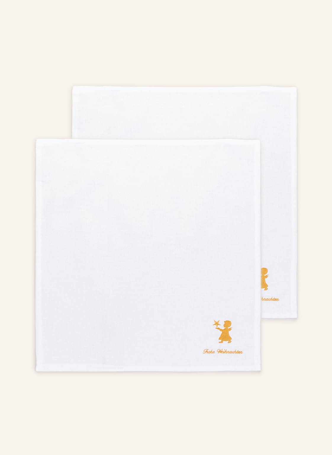 Image of Mynapkin 2er-Set Stoffservietten Mit Leinen weiss