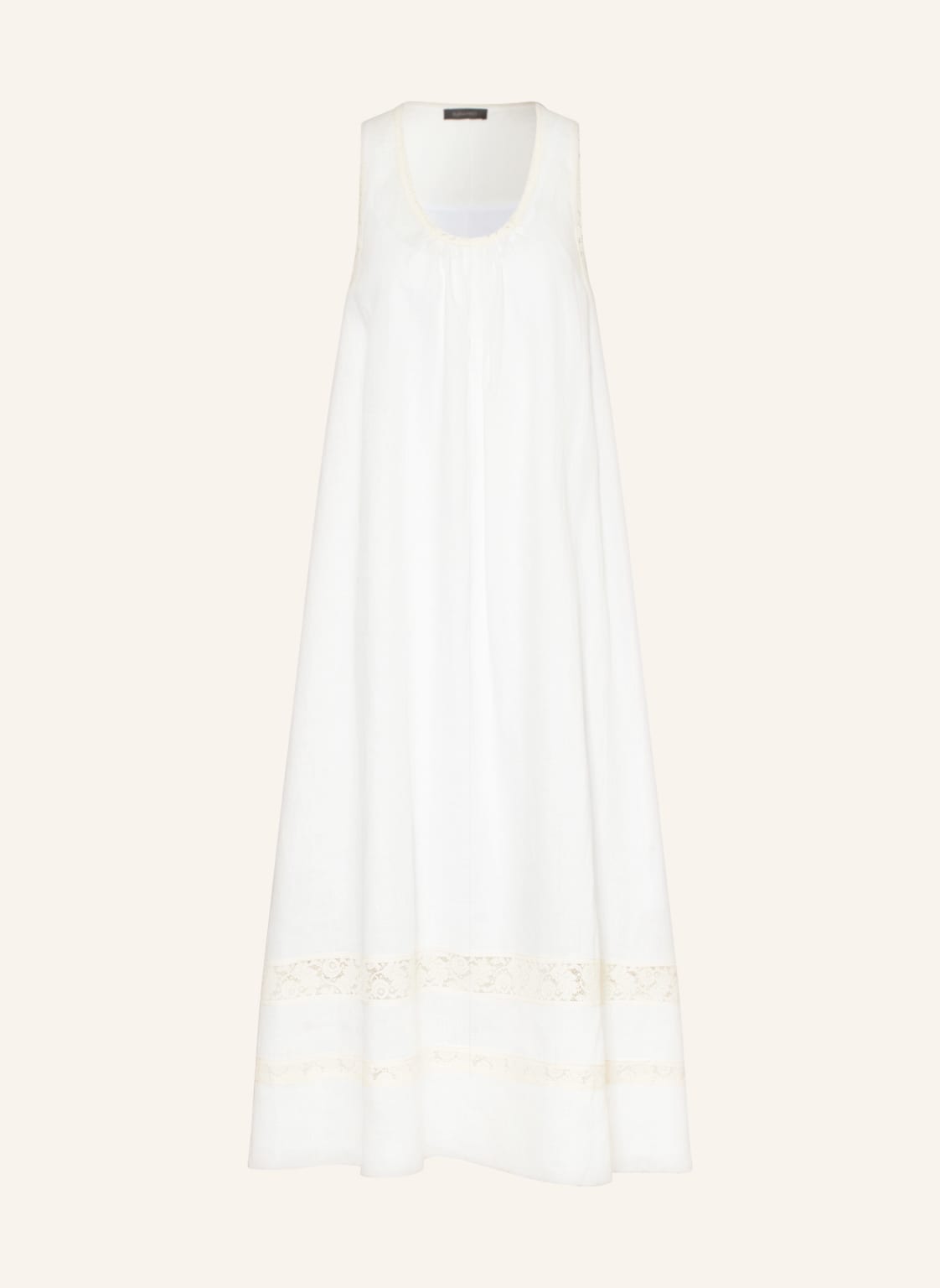 Image of Elena Miro Leinenkleid Mit Spitze weiss