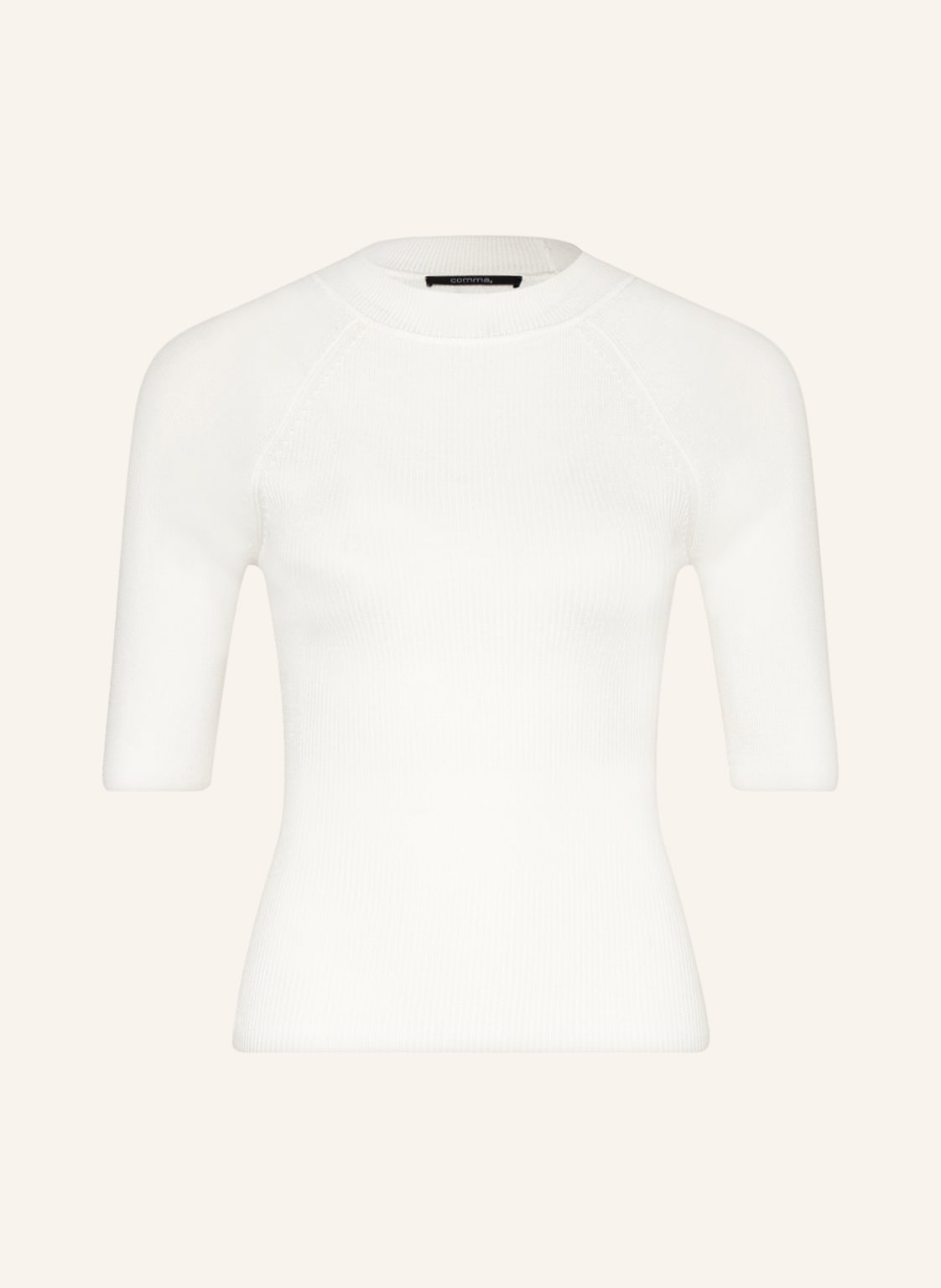 Image of Comma Kurzarm-Pullover weiss