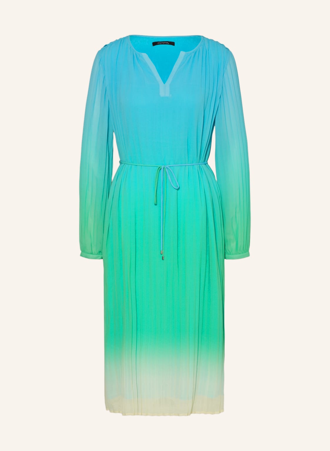 Image of Comma Plisseekleid blau