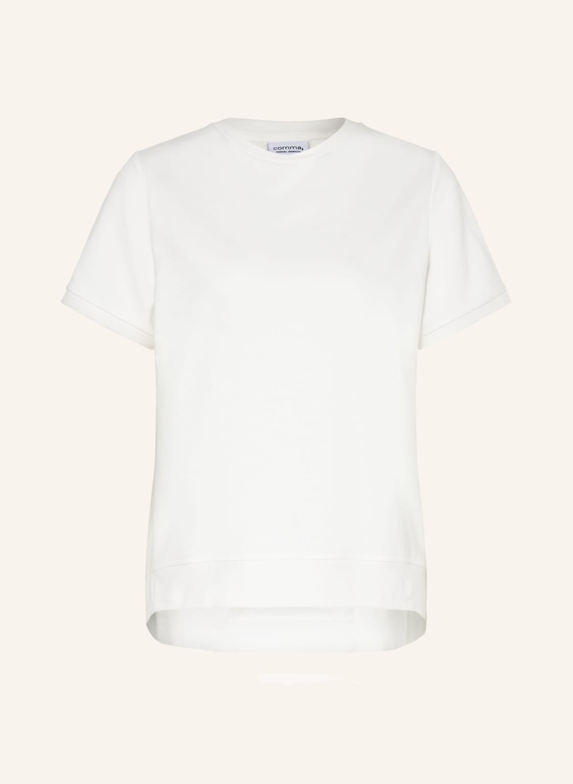 Image of Comma Casual Identity T-Shirt Im Materialmix weiss