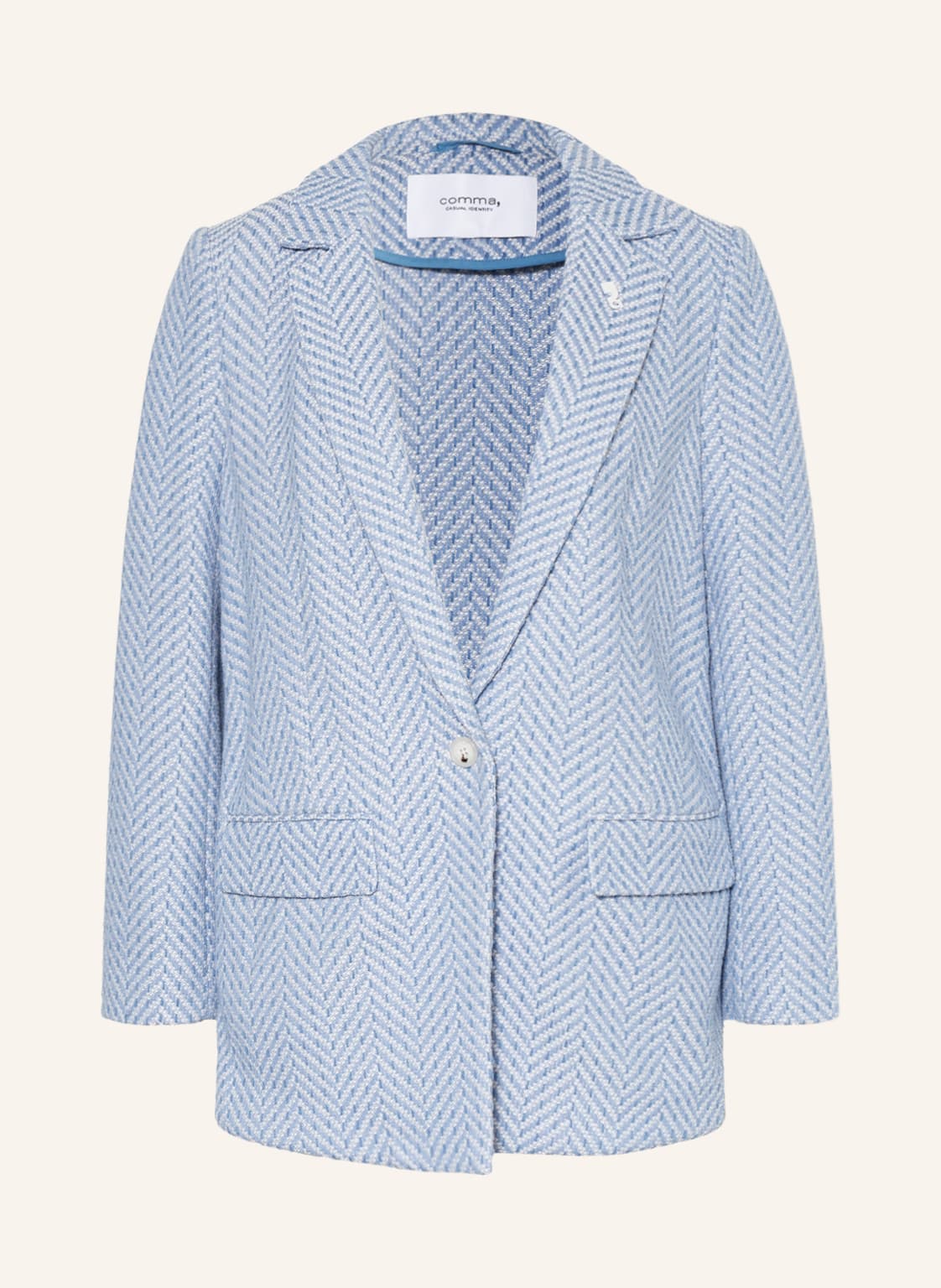 Image of Comma Casual Identity Tweed-Blazer blau