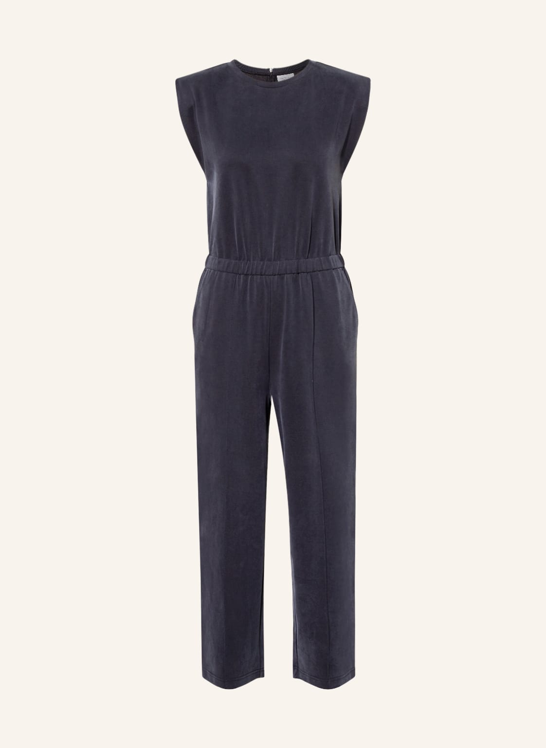 Image of Comma Casual Identity Jersey-Jumpsuit Mit Galonstreifen blau