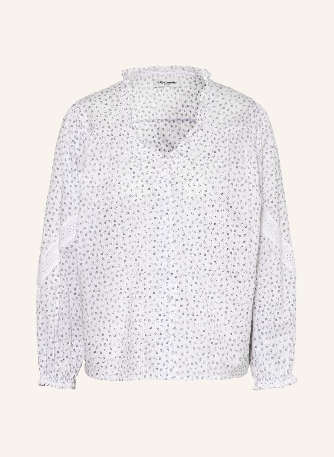 Image of Lollys Laundry Bluse Pelle Mit Spitze weiss