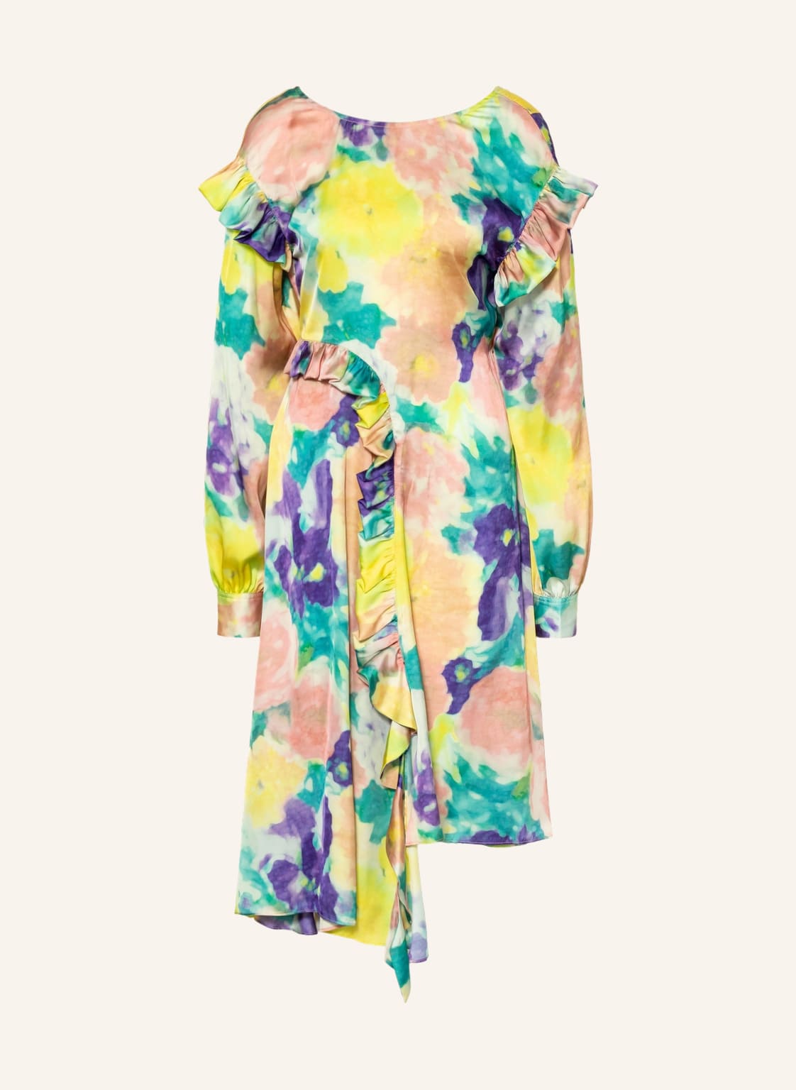 Image of Remain Birger Christensen Satinkleid gelb