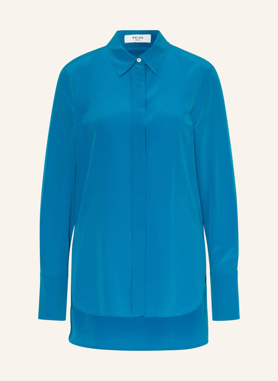 Image of Reiss Hemdbluse Eden Aus Seide blau