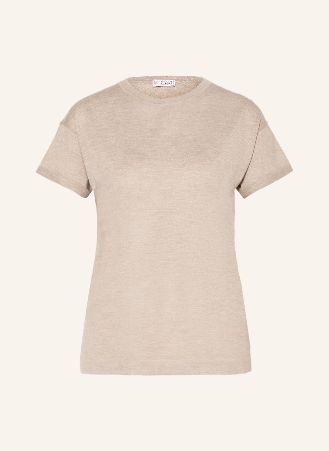Image of Brunello Cucinelli T-Shirt Mit Cashmere Und Glitzergarn beige