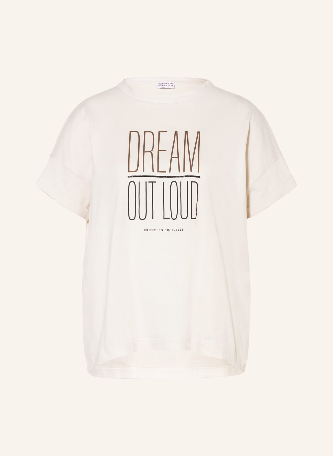 Image of Brunello Cucinelli T-Shirt Mit Schmuckperlen weiss