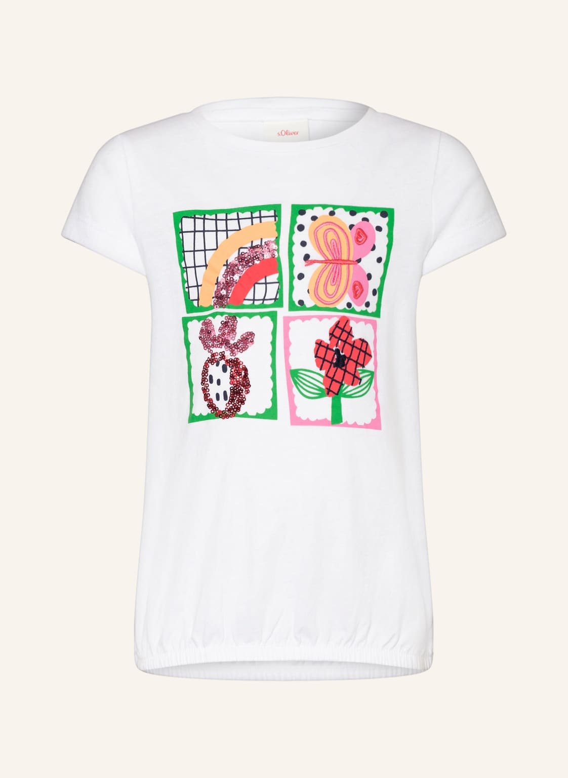 Image of S.Oliver Red T-Shirt Mit Pailletten weiss