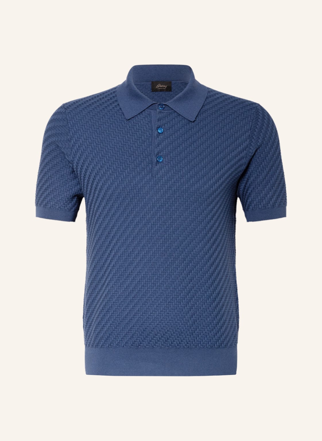 Image of Brioni Strick-Poloshirt Mit Seide blau