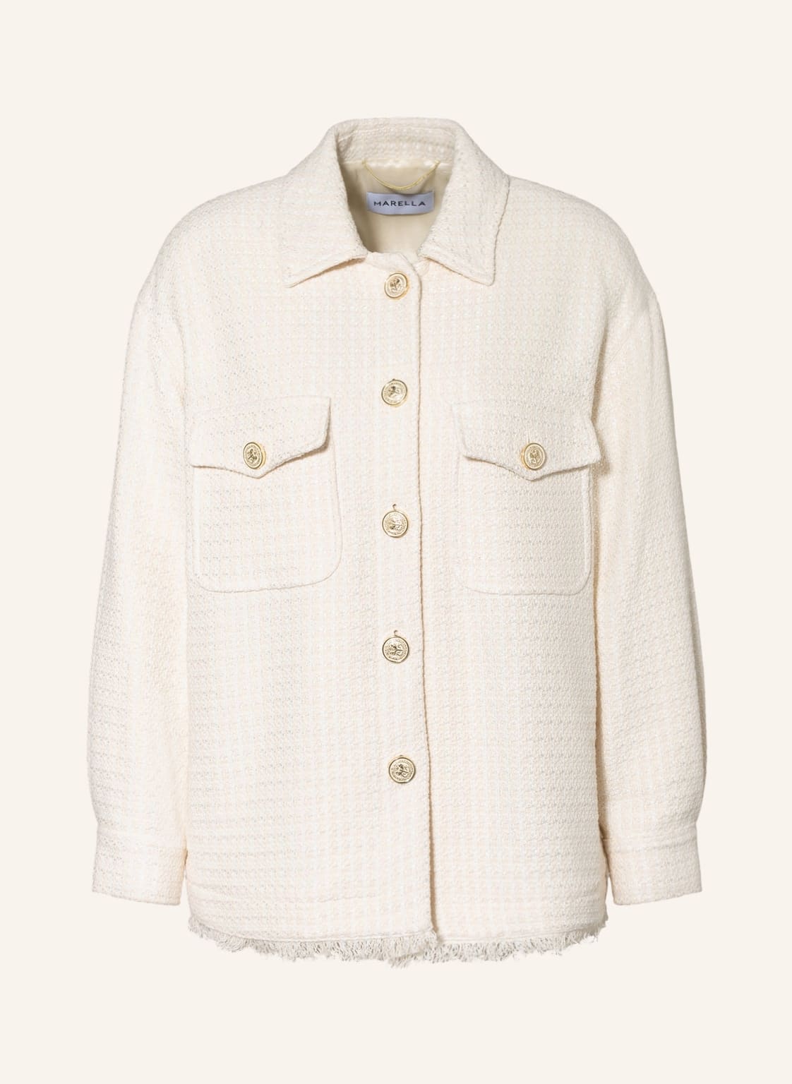 Image of Marella Overjacket Grolla Aus Tweed beige