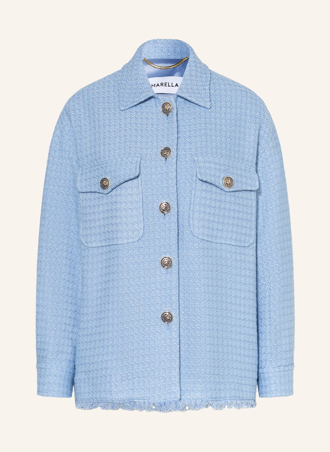 Image of Marella Overjacket Grolla Aus Tweed blau