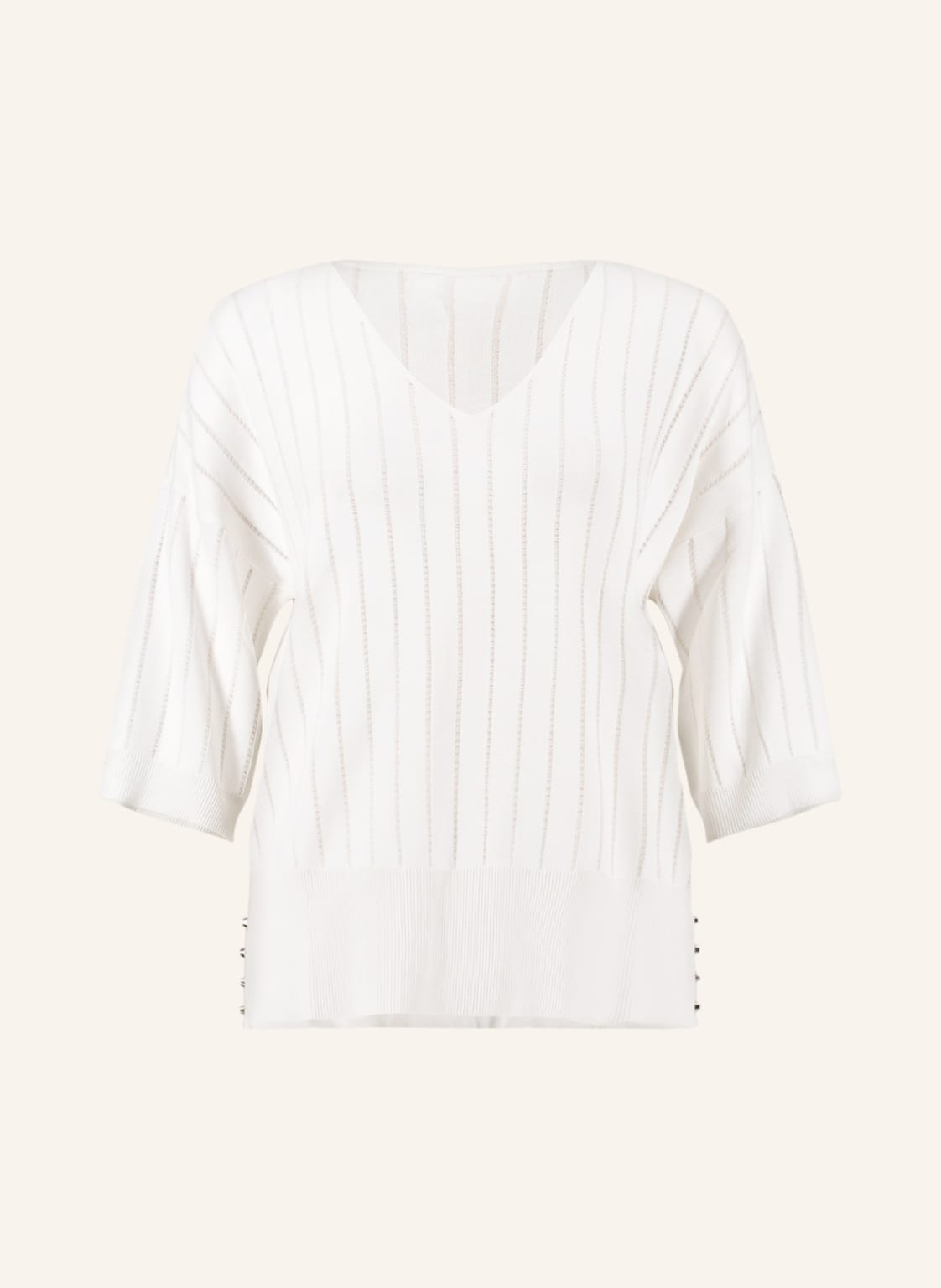Image of Joseph Ribkoff Pullover Mit 3/4-Arm Und Nieten weiss