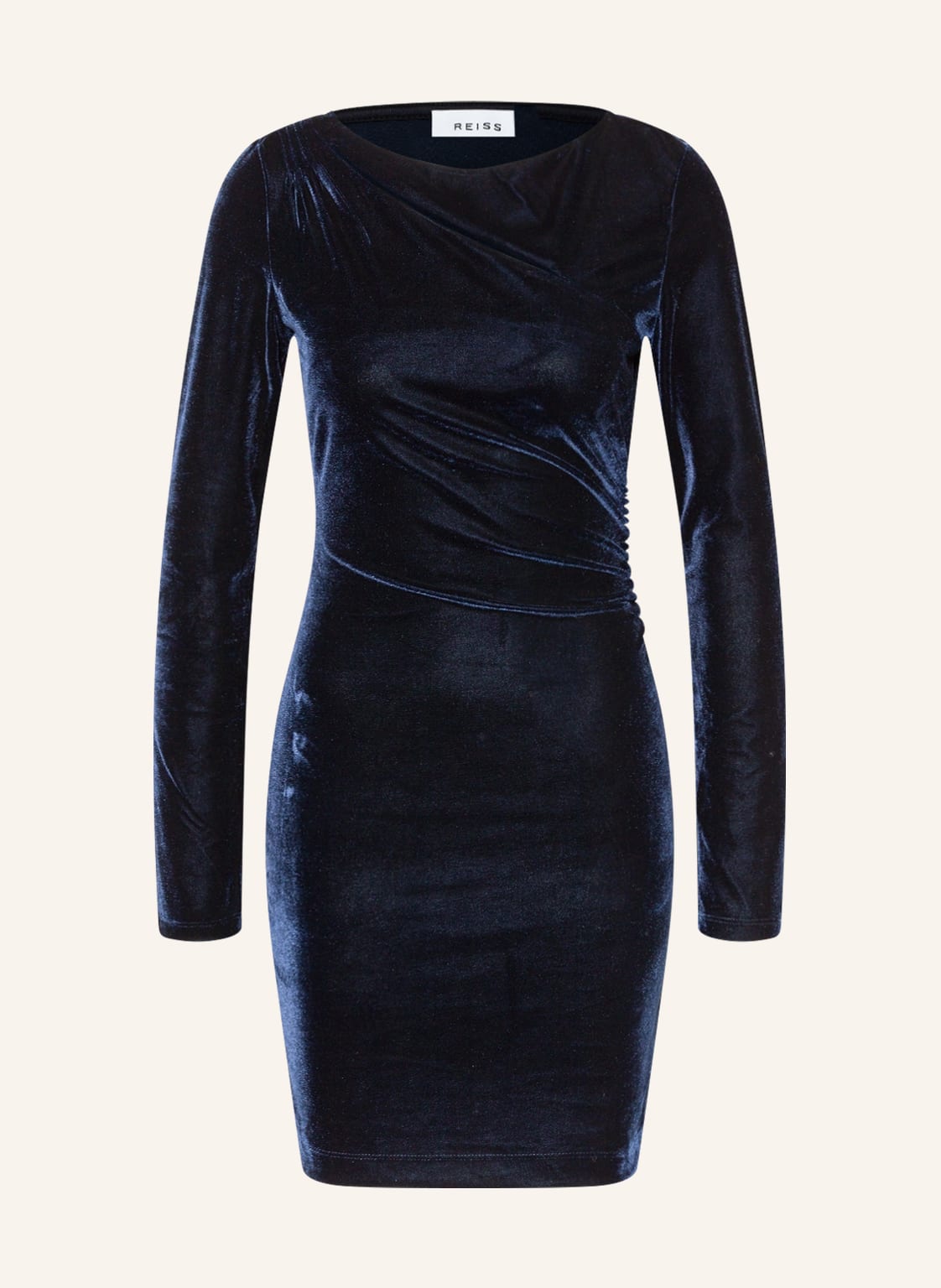 Image of Reiss Samtkleid Katie Mit Cut-Out blau