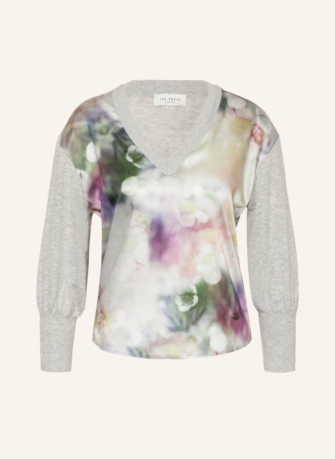 Image of Ted Baker Pullover Beatric Im Materialmix Mit Leinen grau