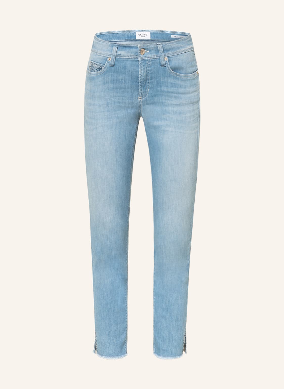 Image of Cambio 7/8-Jeans Piper Mit Schmucksteinen blau