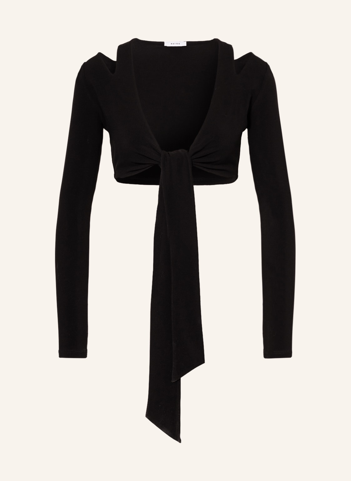 Image of Reiss Cropped-Longsleeve Camille Mit Cut-Outs schwarz