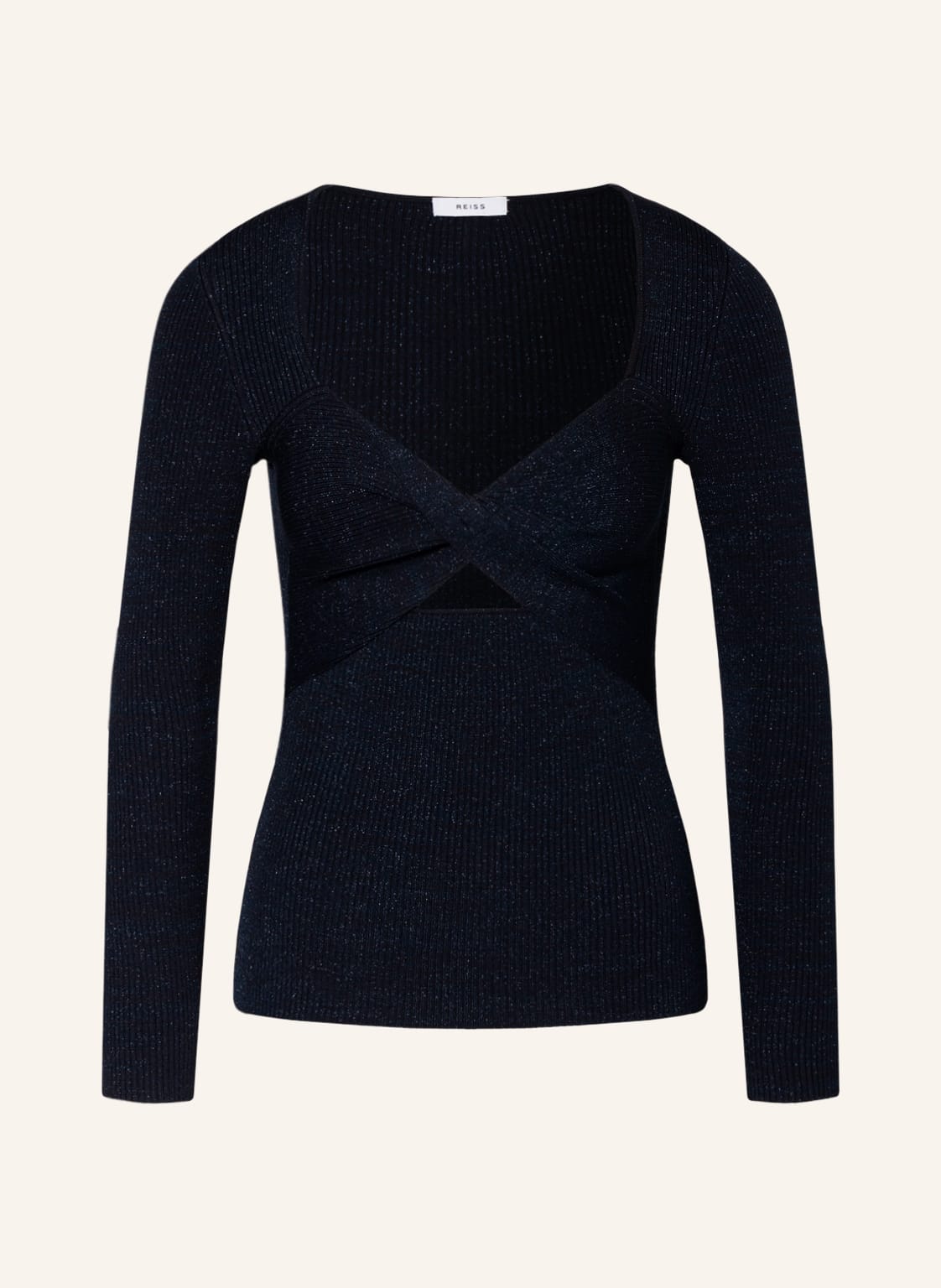 Image of Reiss Pullover Norie Mit Cut-Out Und Glitzergarn blau
