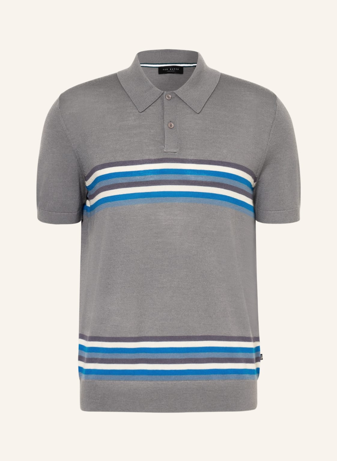 Image of Ted Baker Strick-Poloshirt Pital blau