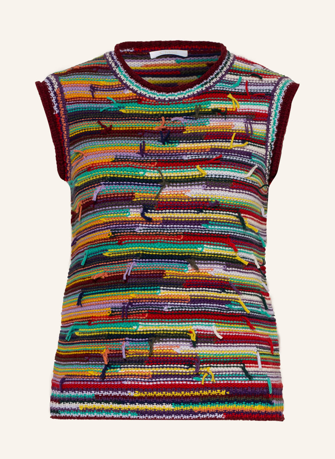 Image of Chloé Stricktop Aus Cashmere beige