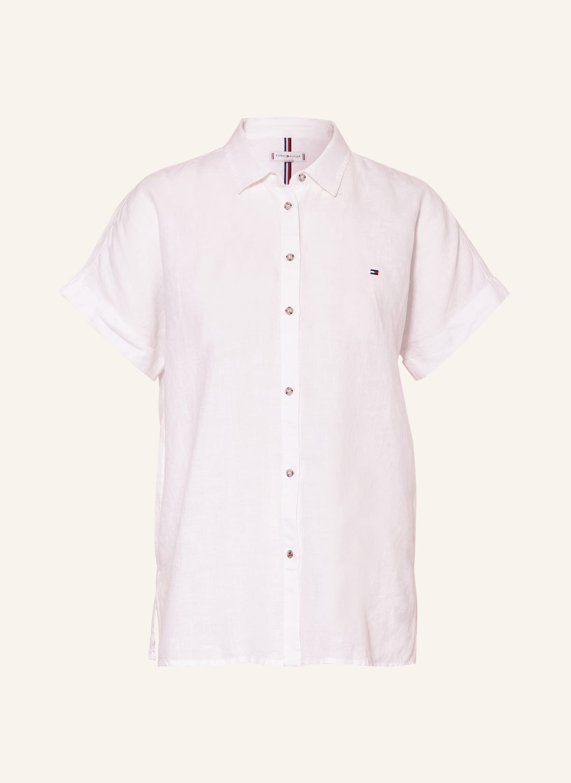 Image of Tommy Hilfiger Hemdbluse Aus Leinen weiss