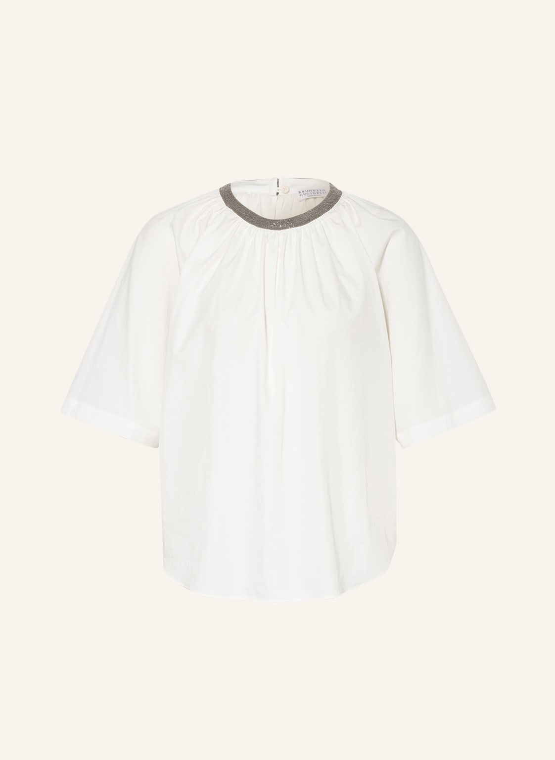 Image of Brunello Cucinelli Blusenshirt Mit Schmucksteinen beige