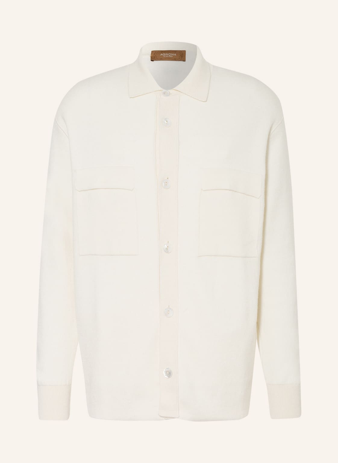 Image of Agnona Strick-Overshirt Mit Cashmere weiss