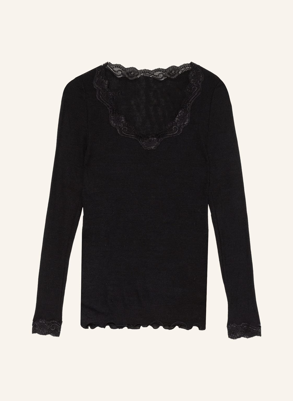 Calida Longsleeve Richesse Lace Mit Seide schwarz