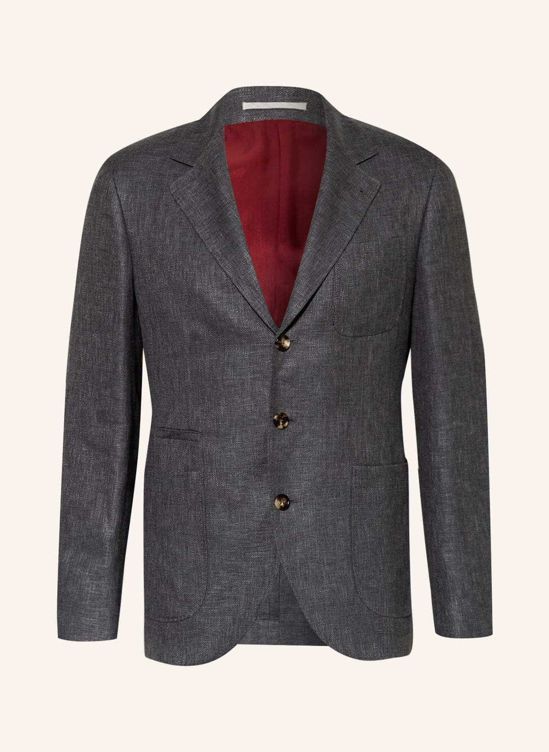 Image of Brunello Cucinelli Anzugsakko Extra Slim Fit Mit Leinen grau